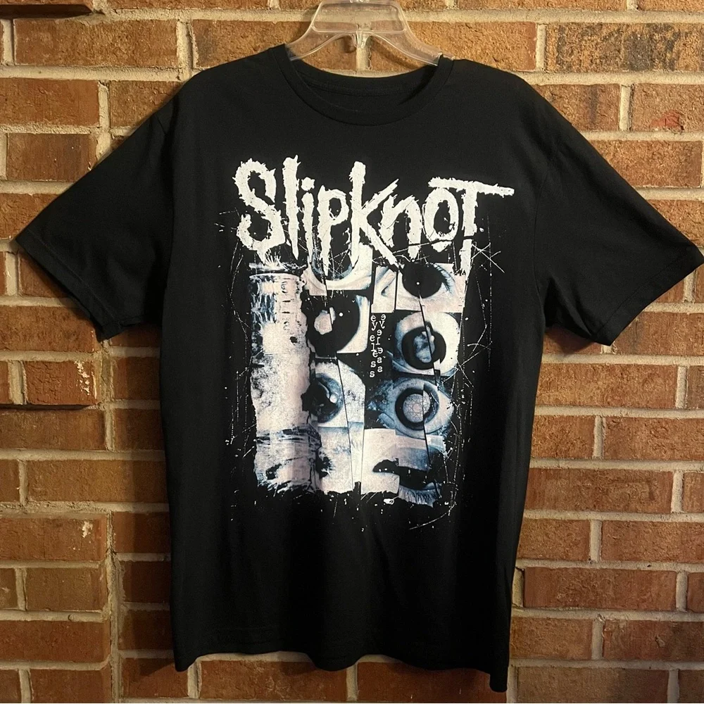 Slipknot Band Men’s L Short Sleeve Cotton Tshirt Black Graphic Print Eyeless EUC - Picture 1 of 5